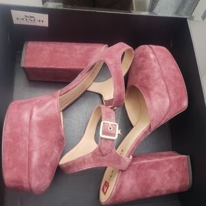 Coach Women's Burgundy Platform Heels